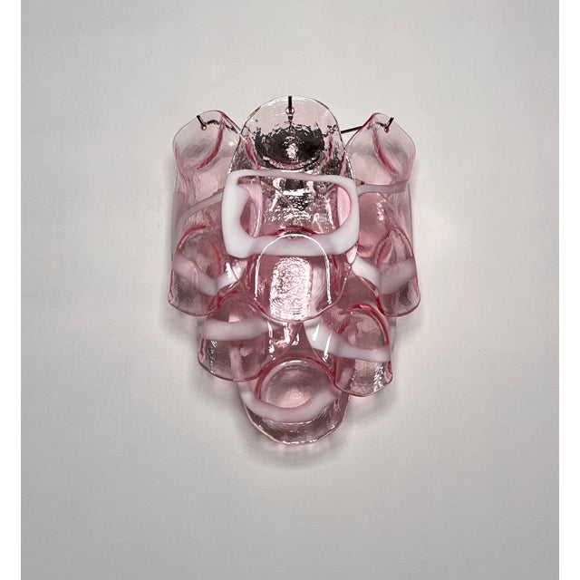 Vintage Italian Murano Wall Lights with Pink Lattimo Glasses, 1990s, Set of 2 For Sale - Image 14 of 14