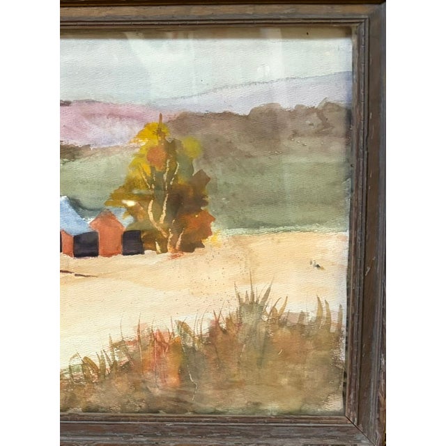 Early Watercolor Landscape Painting - A Quiet Farm For Sale In New York - Image 6 of 7