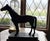 Vintage Bronze Horse Sculpture With Green Patina on Marble For Sale - Image 4 of 4