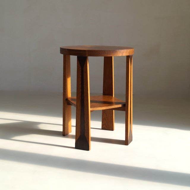 Wood Dutch Art Deco Amsterdam School Occasional Table in Oak and Macassar, 1920s For Sale - Image 7 of 16