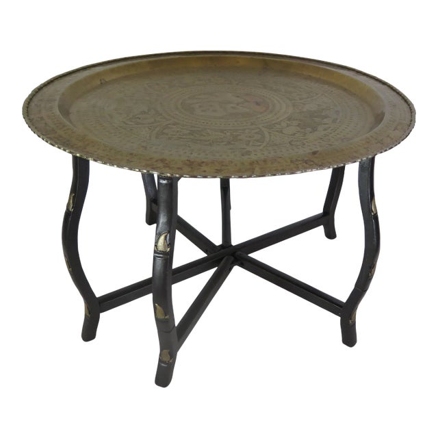 1940s Art Deco Six Leg Moroccan Acacia Wood Coffee Table For Sale