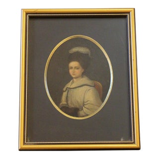 Early-Mid 18th Century Miniature Oil Painting of a Woman For Sale