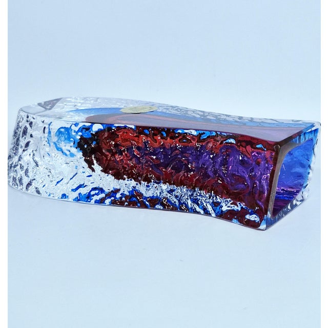 Mid-Century Murano Sommerso Textured Glass Vase by Alessandro Mandruzzato For Sale - Image 9 of 12