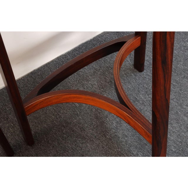 Pair of Danish Modern Rosewood and Leather Counter Stools by John Mortensen For Sale - Image 17 of 18