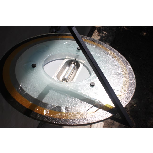 Metal Italian Suspension Lamp in Wrought Iron and Colored Glass by Daniela Puppa, 1970s For Sale - Image 7 of 17