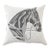 Horse Head Charcoal Alpaca Pillow - Right-Facing For Sale