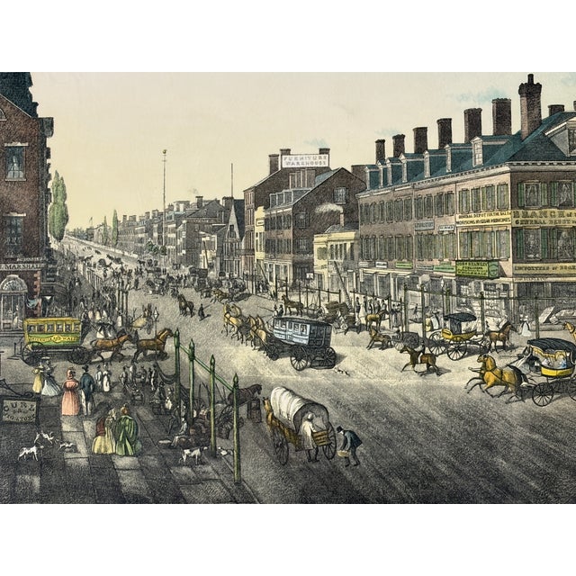 Vintage Lithograph of 19th Broadway Panoramic by Stanley" 39.75"w For Sale - Image 9 of 10