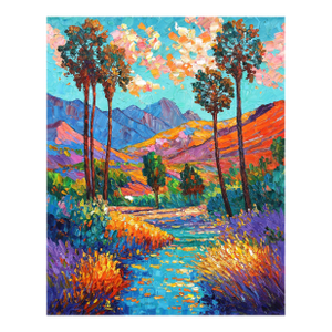 Along the Backroads - Vibrant Textural Desert Mountain Landscape Oil Painting Original Artwork by Katharina Husslein