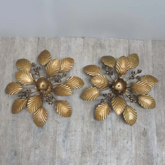 Vintage Bronzed Sconces, 1950s, Set of 2 For Sale - Image 3 of 16