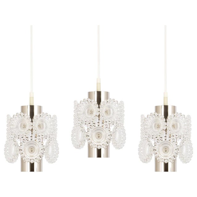 Small Floral Chrome Sputnik Pendant Light, Germany, 1960s For Sale - Image 9 of 9