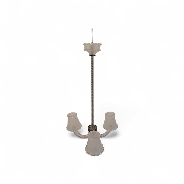 Murano Glass Chandelier with Brass Finishes from Barovier & Toso, 1940s For Sale - Image 9 of 10
