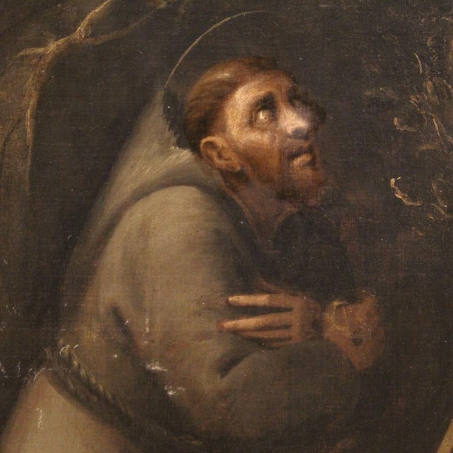 Italian Artist, Saint Francis, 1720, Oil on Canvas, Framed For Sale - Image 6 of 17