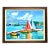 Late 20th Century Nautical Acrylic Painting, Signed Sailboats by Port in Spain, Framed, 38"w For Sale
