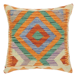 Bohemian Turkish Shalonda Hand Woven Kilim Throw Pillow