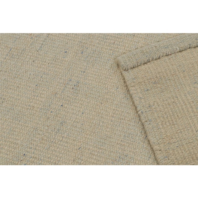 Textile Rug & Kilim’s Scandinavian Style Kilim in Beige & Blue Geometric Pattern For Sale - Image 7 of 8