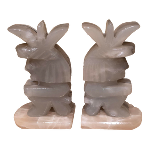 Mexican Onyx Mayan Figure Bookends