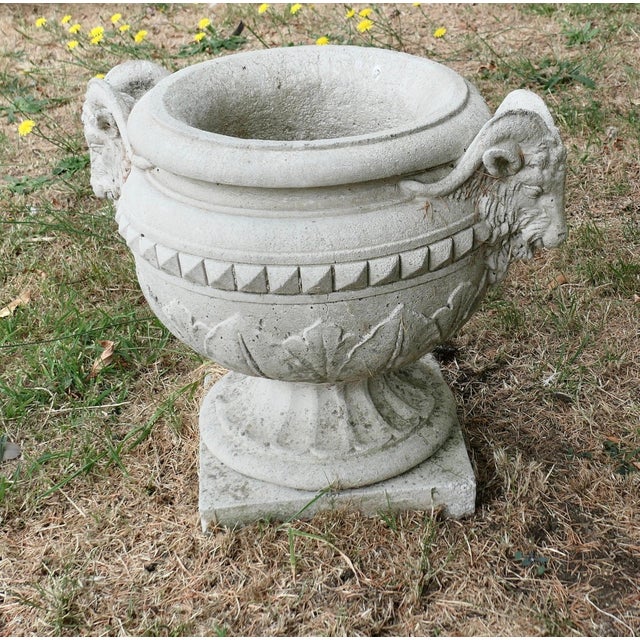 Vintage Rams Head Planter in Stone, 1930 For Sale - Image 4 of 7