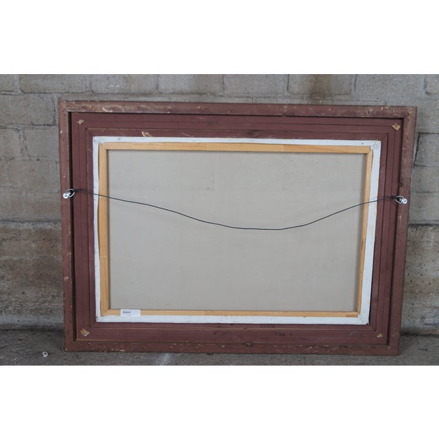 Mid 20th Century Vintage Pastoral River Landscape Oil Painting Realism Cattle Grazing Framed For Sale - Image 11 of 11