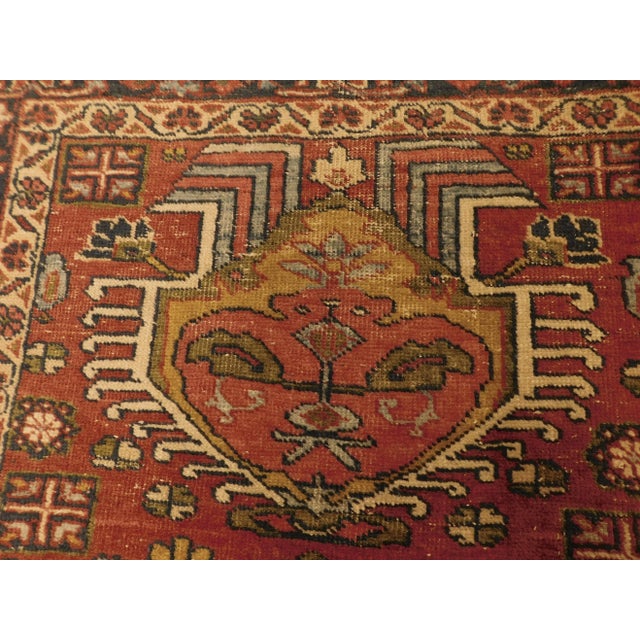 Tribal 1930s Antique Hand Knotted Persian Karaja Accent Rug 2'10"x 4'4" For Sale - Image 3 of 13