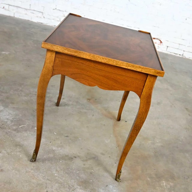 Late 20th Century Vintage Baker French Louis XV Style End Table With Brass Ormalu Details For Sale - Image 5 of 13