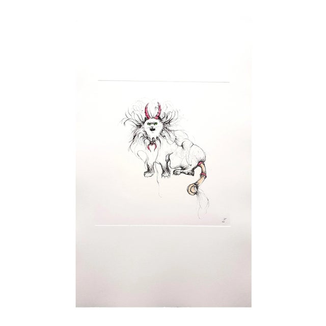 Leonor Fini - Magical Cat - Original Etching 1985 For Sale - Image 9 of 10