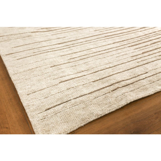 Transitional Exquisite Rugs Mixed Texture Hand-Knotted New Zealand Wool & Bamboo Silk Beige Rug-12'X15' For Sale - Image 3 of 8