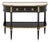 French Louis XVI Style Ebonized, Brass and Marble Console Table For Sale