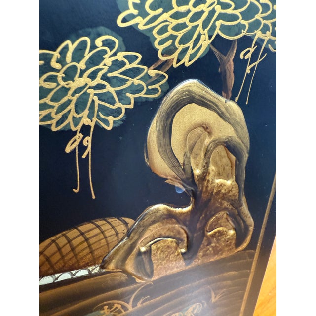 Vintage Large Lacquered Asian Jewelry Box Chest For Sale - Image 16 of 16