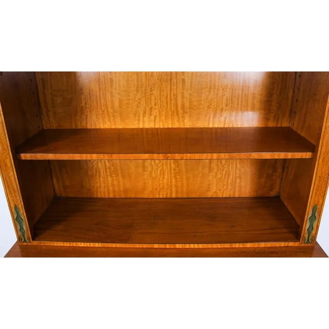 Black Vintage English Sheraton Revival Satin Wood Open Bookcase For Sale - Image 8 of 18