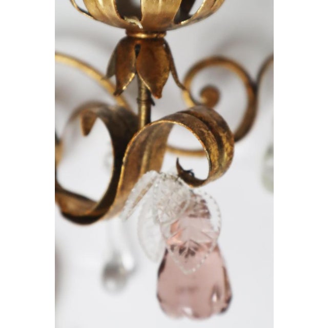 Golden Wall Lights with Pink Glass Fruit from Palwa, 1960s For Sale - Image 10 of 18