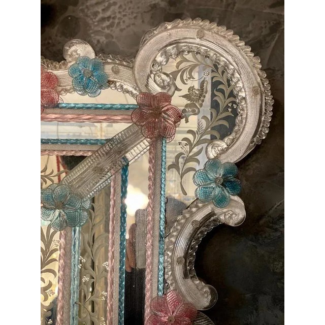 Blue Venetian Murano Glass Mirror For Sale - Image 8 of 10