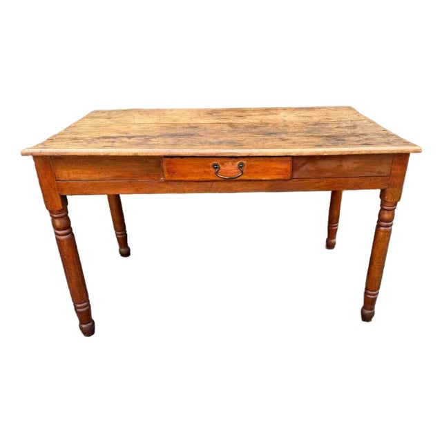 Antique Early American Primetive Style 1 Drawer Table For Sale