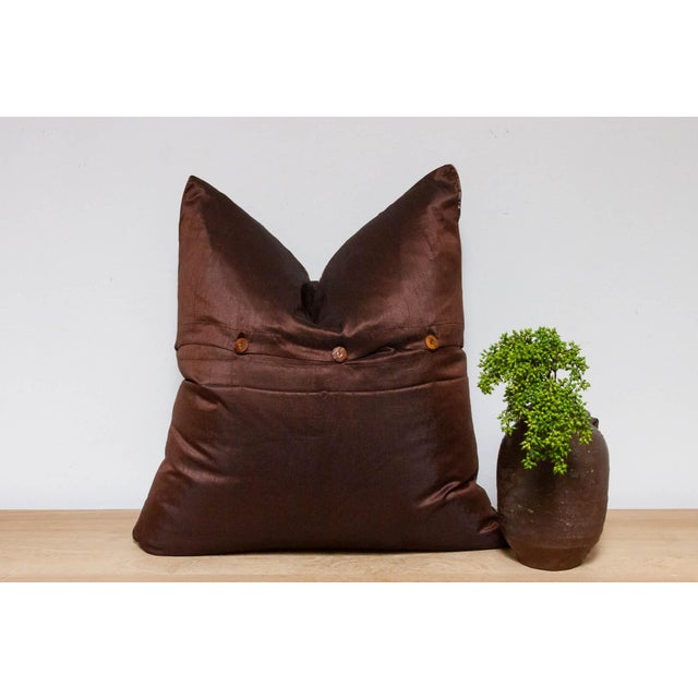 Tawny Festive Silk Euro Pillow Cover For Sale In Los Angeles - Image 6 of 6