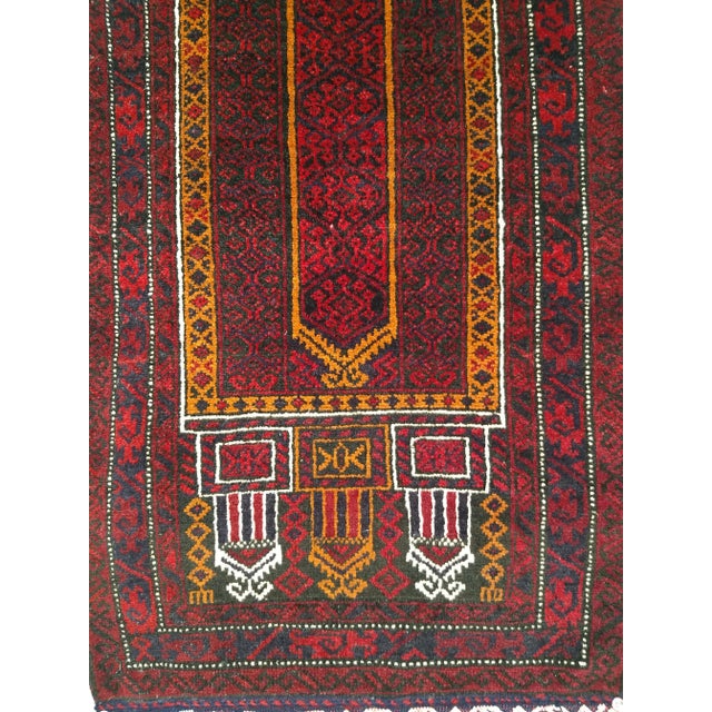 Vintage Baluch Prayer Rug, Hand-Knotted Wool, Mid-20th Century For Sale In Chicago - Image 6 of 7