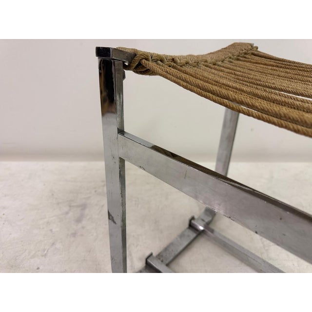 Chrome Plated Steel Stool by Jacques Adnet, 1950s For Sale - Image 12 of 13