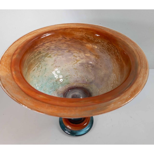 Mid-Century Modern Scandinavian Art Glass Centerpiece Bowl Kjell Engman for Kosta Boda For Sale - Image 9 of 13