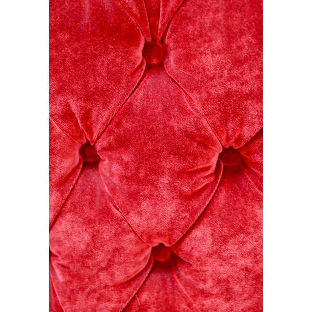 2020s Red Velvet English Chairs - Set of 2 For Sale - Image 5 of 7
