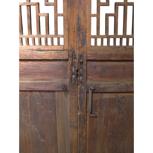 Antique Chinese 6 Panel Lattice Wood Screen Doors For Sale - Image 10 of 12