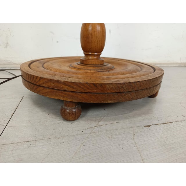 Brutalist Oak Floor Lamp by Dudouyt, 1940s For Sale - Image 11 of 15