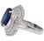 Blue Gia Certified 6.75 Carat Oval Blue Sapphire and Diamond Ballerina Ring Size 7 For Sale - Image 8 of 9