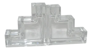 Metropolitan Museum of Art Wilber Orme Architectural Glass Candlesticks - a Pair