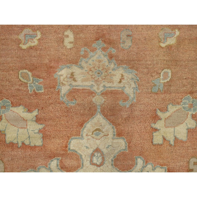 Antique Persian Sultanabad Carpet, Wool Soft Rust, Oriental Rug Hand Knotted For Sale - Image 4 of 5