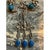 Vintage Ornate Silver Necklace With Blue Stones For Sale - Image 9 of 11