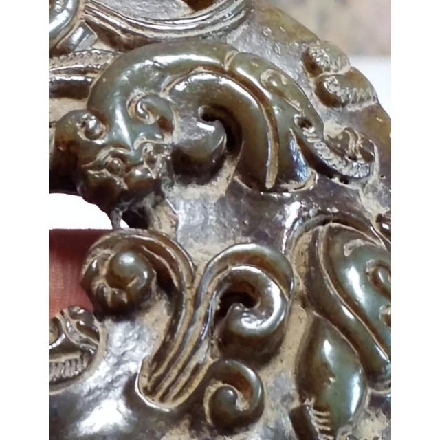 Antique Chinese Jade "Bi" Disk - Ritual Scroll For Sale - Image 4 of 12