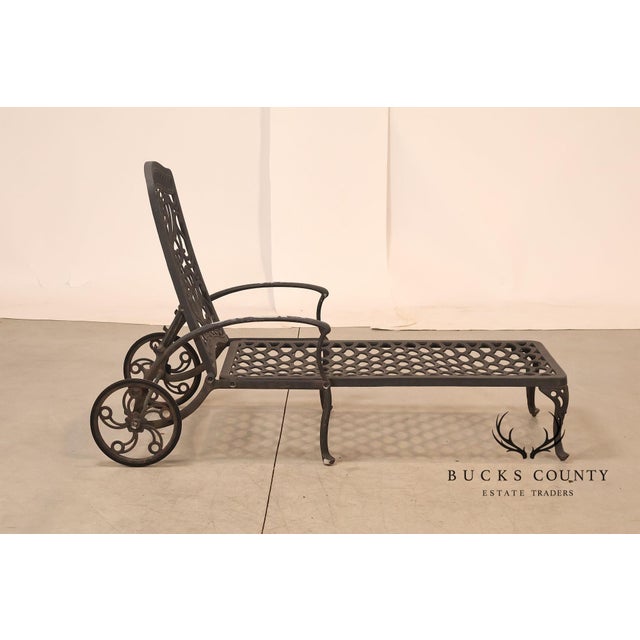 Metal Hanamint Tuscany Pair Of Cast Aluminum Outdoor Chaise Lounge Chairs For Sale - Image 7 of 18