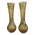 Pair of Vintage MCM Italian Amber Glass Vase For Sale