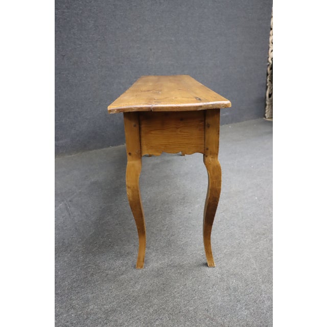 Wood French Country Pine Console Table With Three Drawers For Sale - Image 7 of 11