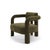 Contemporary Double Arch Armchair in Olive Green Chenille from Insidherland For Sale - Image 3 of 10