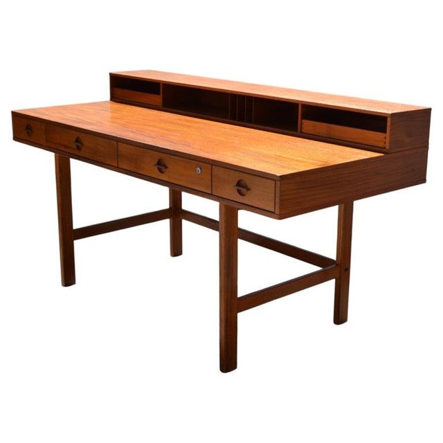 Mid-Century Modern 1970 Peter Løvig Nielsen Dansk Design Denmark Teak Flip Top Desk Writing Table For Sale - Image 3 of 16
