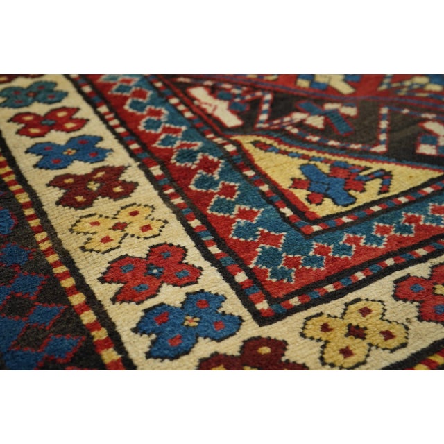 19th Century Antique Ganje Kazak Rug 3'11'' X 6'9'' For Sale - Image 5 of 8